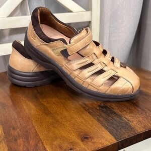 Dr. Comfort Breeze‎ Sandals Women Tan Leather Orthopedic Fisherman Shoes Size 8M